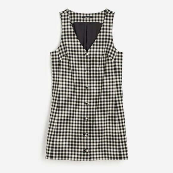 NWT Madewell V-Neck Mini Vest Dress in Gingham - Picture 3 of 7